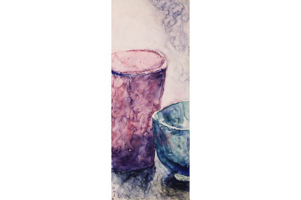 Jewel Tones, gouache on Yupo, 4x15 in.